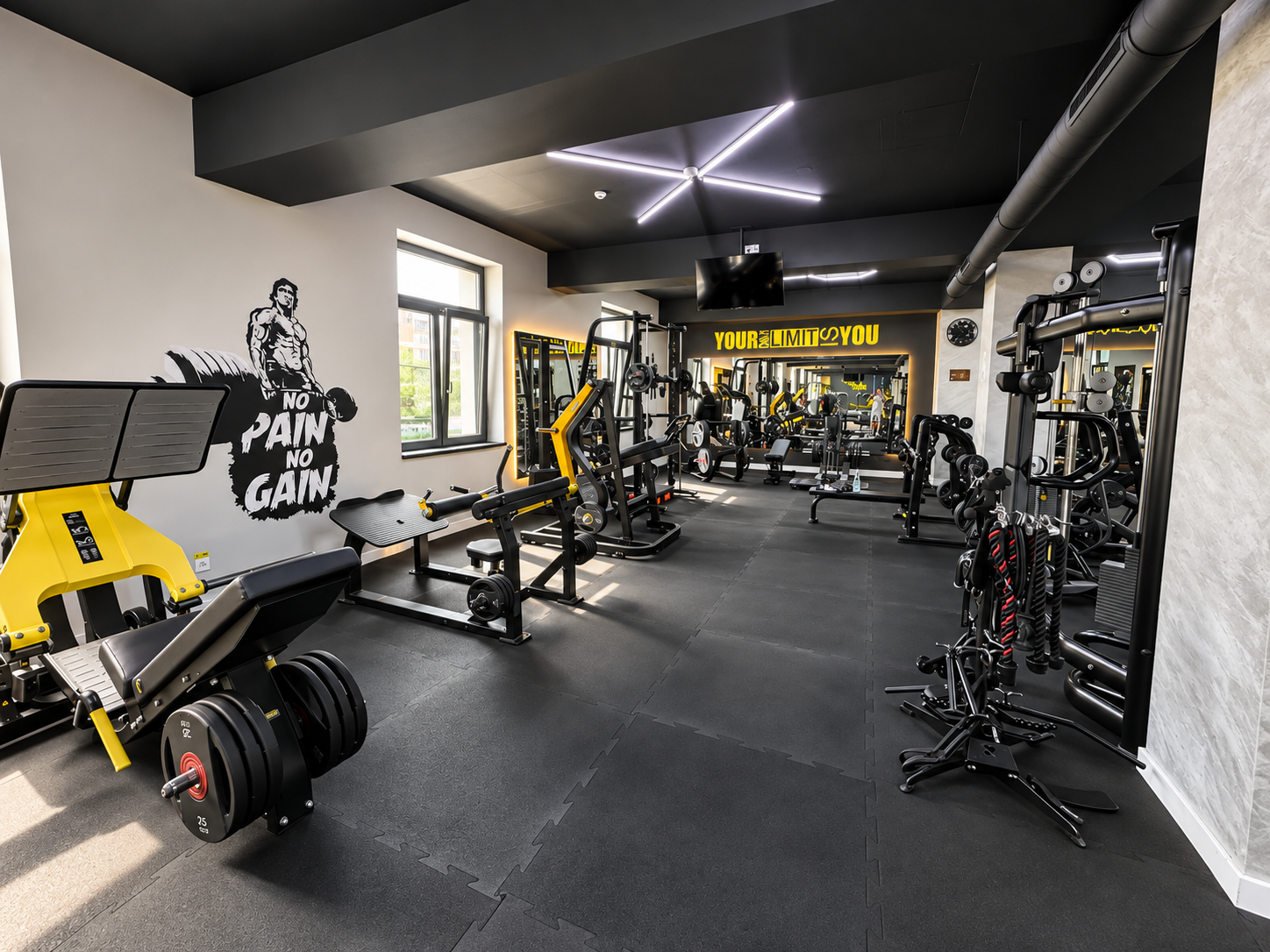 Zona de aparate din sala Alex Negrea GYM