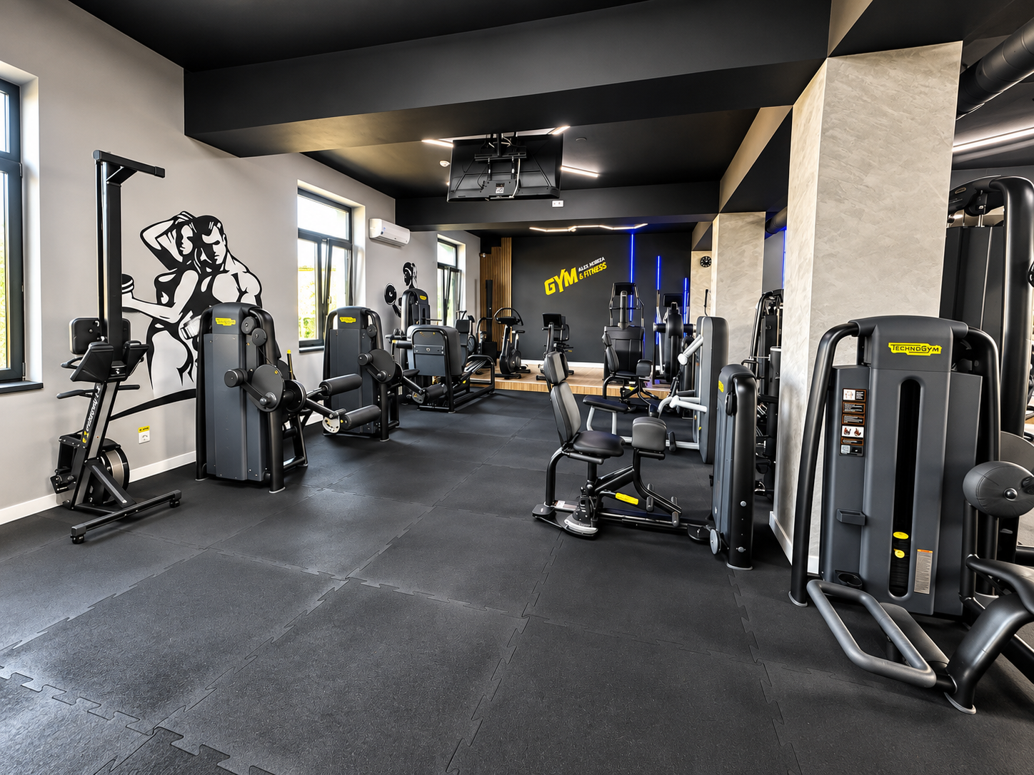 Zona de aparate din sala Alex Negrea GYM